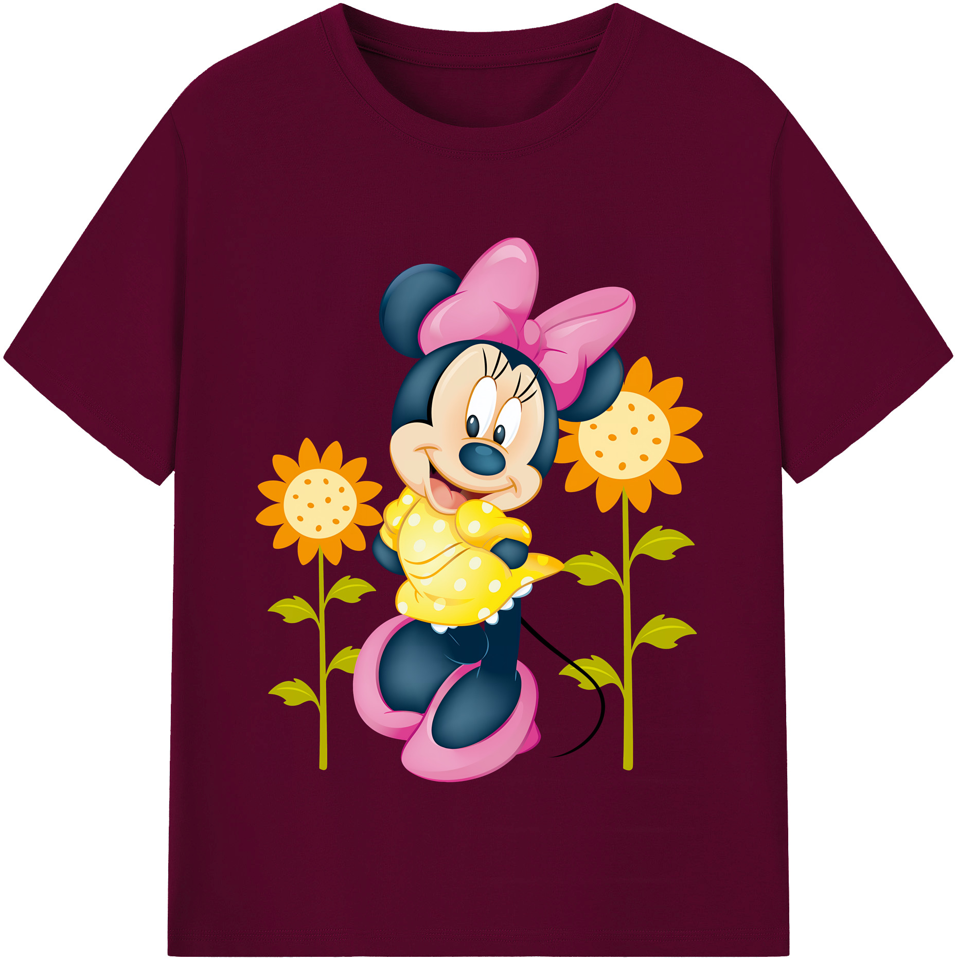 （画像用） ミッキーマウス Mickey Mouse レディースカジュアルプリントTシャツ（綿100％）